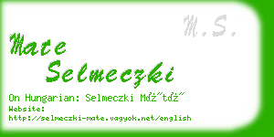 mate selmeczki business card